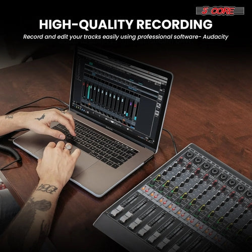 Audio Mixer 8 Channel DJ Equipment with Bluetooth USB Console Sound