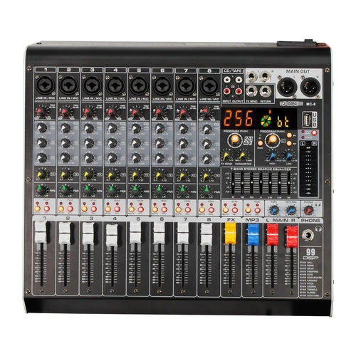 Audio Mixer 8 Channel DJ Equipment with Bluetooth USB Console Sound